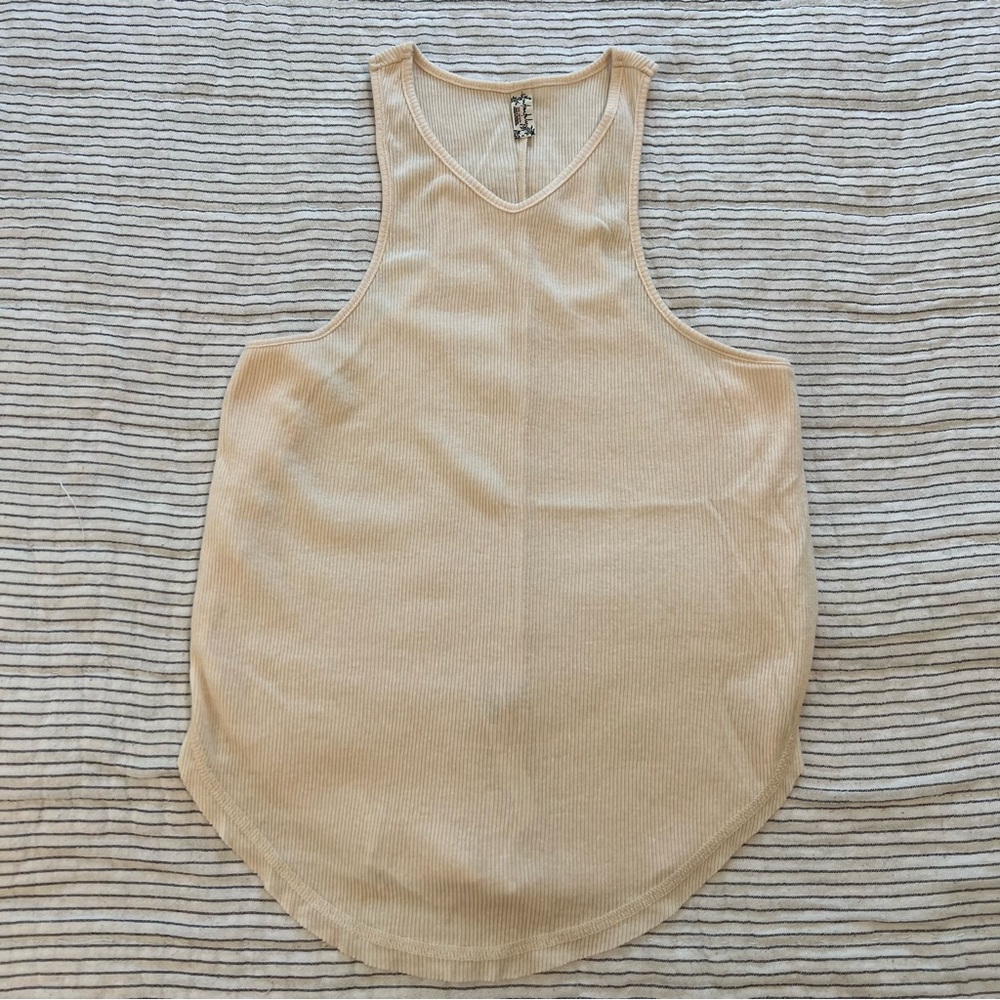 Free People Intimates Butter Ribbed Cutaway Tank xs